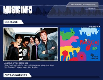 Projeto Music Info - site, newsletter e banner
