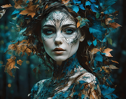 Beautiful Blue Eyed Forest Woman