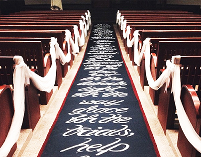 Hand Lettered Wedding Runway Banner for #TSKWeds