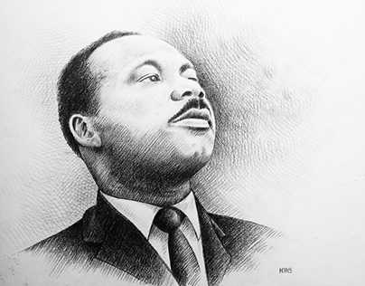 Martin Luther King. charcoal drawing