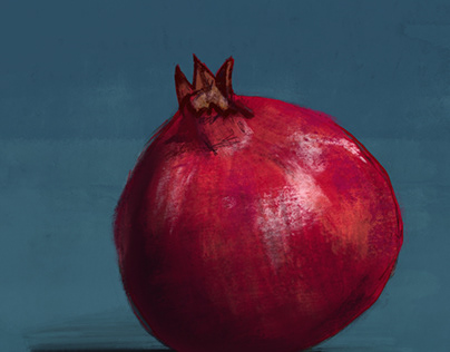 Digital pomegranate drawing
