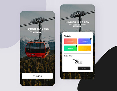 Cablecar ticket app interface concept