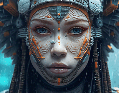 Biopunk style portraits generated with help of A.I.
