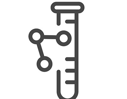 Test tube molecule laboratory glass line vector icon