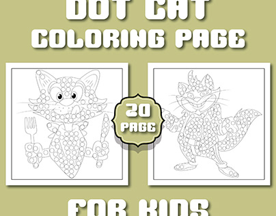 Dot Cat Coloring page for kids