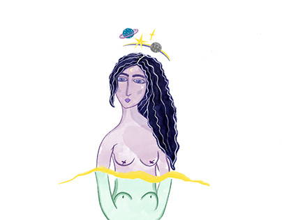 Digital illustration, astrology, gemini sign
