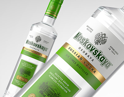 Vodka "MOSKOVSKAYA". Label redesign.
