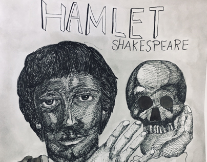 Hamlet ink free hand poster