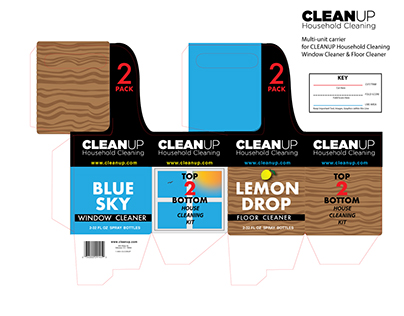 Packaging Design Mock up for 2 pk window/floor cleaner