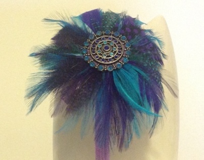 Peacock Blue/Purple Featherbed Headband