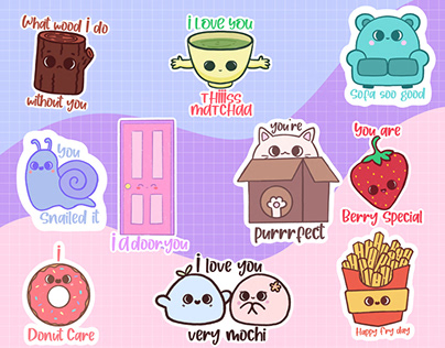 Cute puns Kawaii stickers