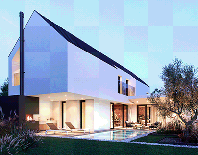 Exterior visualization of the private house in Italy
