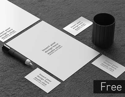 Free Black and White office mock - up