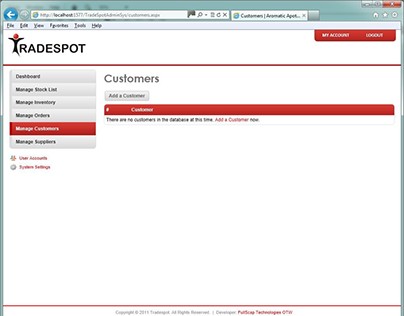 Tradespot Web Application - 2012