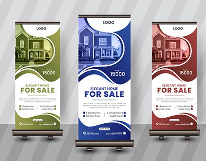 Abstract Real-Estate Roll-Up banner design.
