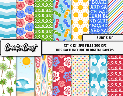 Surf´s Up Digital Papers