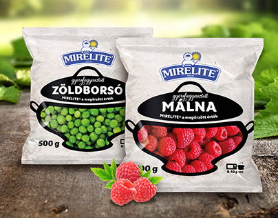 Packaging design for frozen peas and raspberries