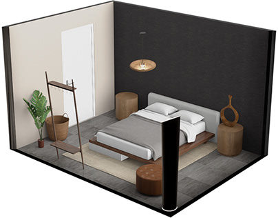Art impression and floorplan - Bedroom