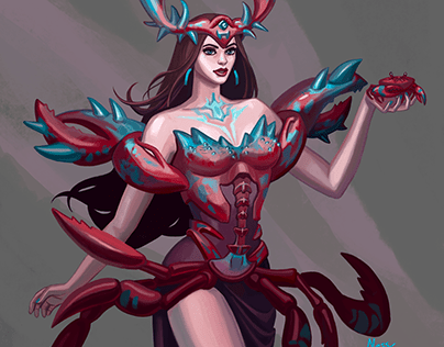 crab woman character desing