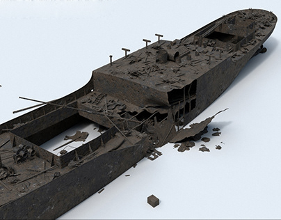 Wreck of German cargo ship SS Karlsruhe