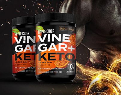 Apple Vinegar + Keto, dietary supplements label design