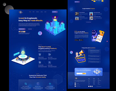 Cryptocurrency Landing Page | Blockchain Website UI