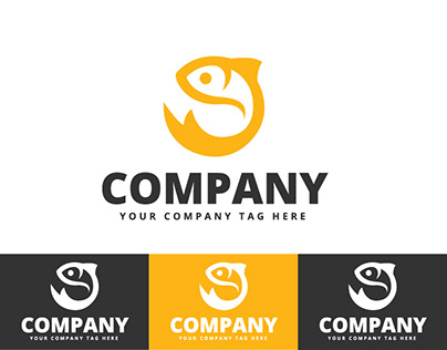 Fish Logo Design Isolated on White Background
