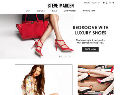 steve madden shoe website design