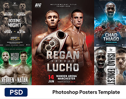 Boxing Fight Poster Templates PSD Bundle