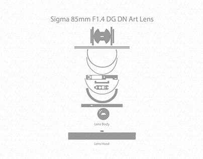 Sigma 85mm F1.4 DG DN Art Lens Skin Template Vector