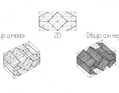 Dibujo de Construcción 3D con cubos y su subdivisión