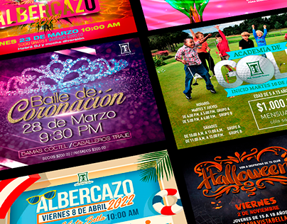 Publicidad y Diseño de menus Club Campestre Tampico