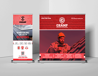 Roll Up Banner for Roofing Business