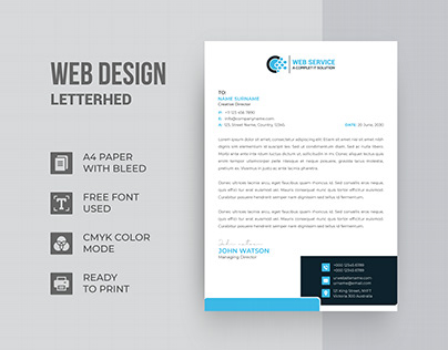 Web Design Company Letterhead Design