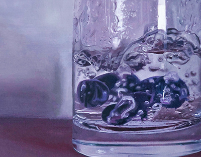 Blueberries in a Cup Painting