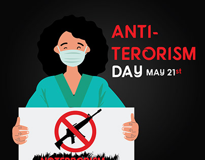 Anti terrorism day banner design