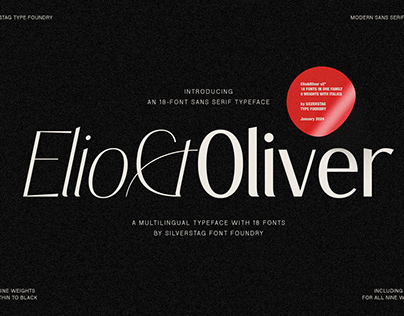 Elio & Oliver - An 18-Font Sans Serif Typeface