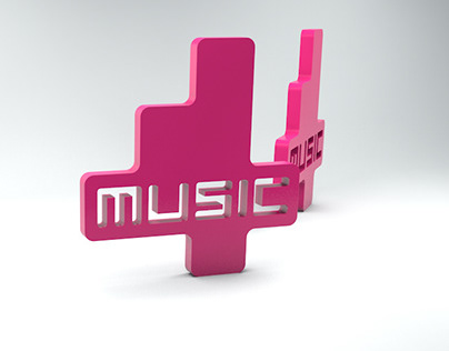 4 Music Logo 3D Render
