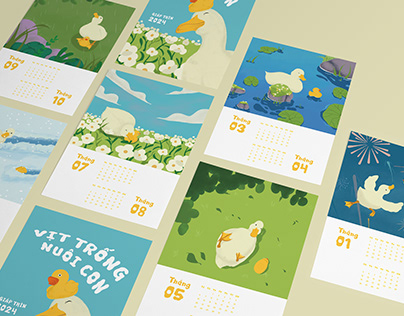Male duck and rubber duck| Calendar 2024