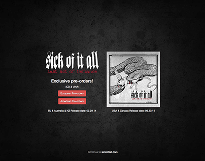 SickOfItAll.com (New Album splash page 2014)