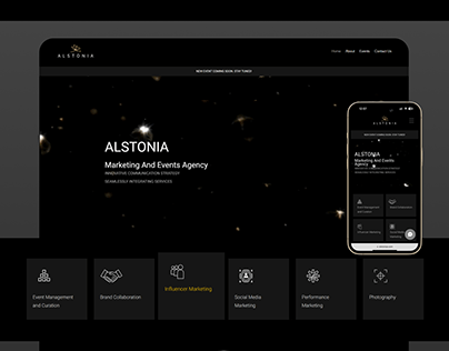 Alstonia: Marketing and events Agency - UI-UX Design
