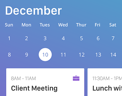 UI Challenge - Calendar App