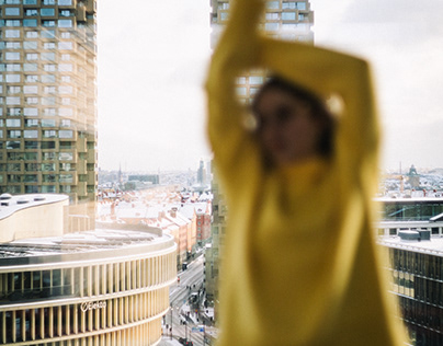 Urban portraits with a view of downtown Stockholm