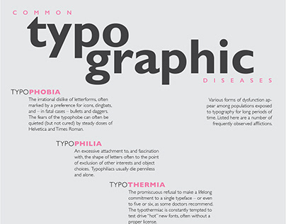 Common Typographic Diseases Posters