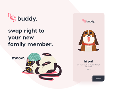 buddy. Find your new family member. App design Ui/Ux