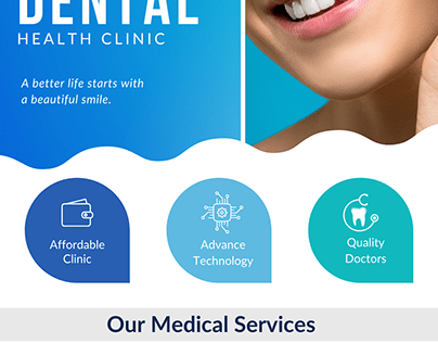 Advertising banner, flyer for dental clinic