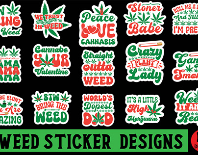 Weed Sticker designs bundle