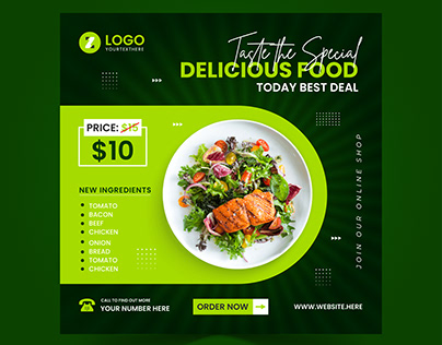 Healthy Mexican Food Promotion Social Media Post Design