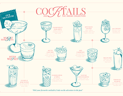 Project thumbnail - COCKTAILS COLLECTION | ILLUSTRATION & LAYOUT