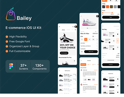 Project thumbnail - Bailey E-commerce app figma